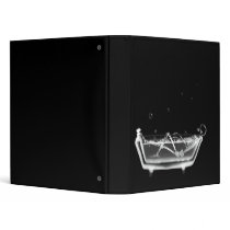 X-Ray Skeleton B&W Bath Time Tub 3 Ring Binder