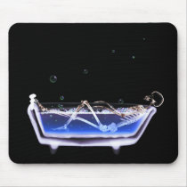 X-Ray Skeleton B&W Bath Time Tub Original Mousepad