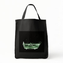 X-Ray Skeleton Bath Black Green Tote Bags