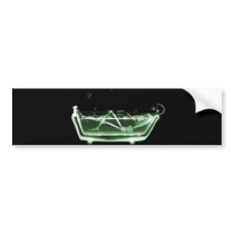 X-Ray Skeleton Bath Black Green bumper stickers