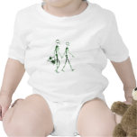 X-Ray Skeleton Couple Traveling - Green Baby Bodysuits
