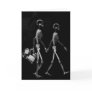 X-Ray Skeleton Couple Travelling Black White Card