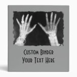 X-Ray Skeleton Hands & Jewelry - B&W 3 Ring Binder