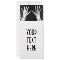 X-Ray Skeleton Hands & Jewelry - B&W Rack Card Design