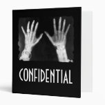X-Ray Skeleton Hands & Jewelry -CONFIDENTIAL B&W 3 Ring Binder
