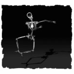 X-RAY SKELETON JOY LEAP B&amp;W CUT OUTS