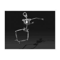 X-RAY SKELETON JOY LEAP B&W POST CARDS
