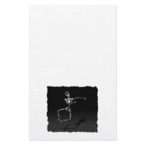 X-RAY SKELETON JOY LEAP B&W PERSONALIZED STATIONERY
