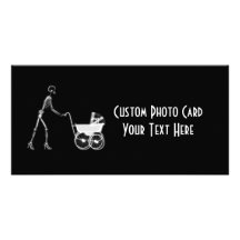 X-Ray Skeleton Mom & Baby - Original B&W Photo Greeting Card