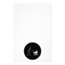 X-Ray Skeleton Mom & Baby - Original B&W Stationery Design
