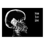 X-RAY SKELETON ON CELL PHONE BLACK & WHITE BUSINESS CARD TEMPLATE