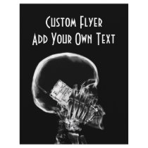 X-RAY SKELETON ON CELL PHONE BLACK & WHITE FLYER