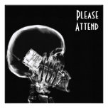 X-RAY SKELETON ON CELL PHONE BLACK & WHITE INVITATION