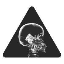 X-RAY SKELETON ON CELL PHONE BLACK & WHITE STICKER