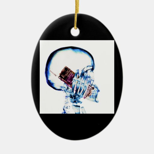 x ray skeleton on cell phone double sided oval ceramic x ray skeleton on cell phone double sided oval ceramic