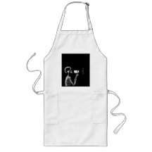 X-RAY SKELETON ON MEGAPHONE - B&W APRONS