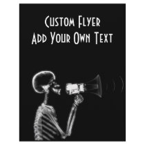 X-RAY SKELETON ON MEGAPHONE - B&W FLYER