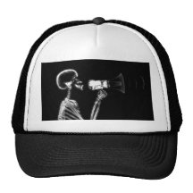 X-RAY SKELETON ON MEGAPHONE - B&W HATS