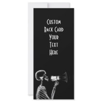 X-RAY SKELETON ON MEGAPHONE - B&W PERSONALIZED RACK CARD