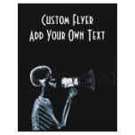 X-RAY SKELETON ON MEGAPHONE - BLUE FULL COLOR FLYER