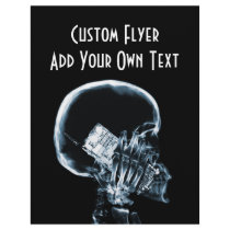 X-RAY SKELETON ON PHONE - BLUE PERSONALIZED FLYER