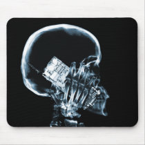 X-RAY SKELETON ON PHONE - BLUE MOUSE PADS