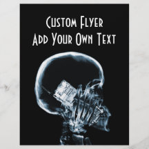 X-RAY SKELETON ON PHONE - BLUE PERSONALIZED FLYER