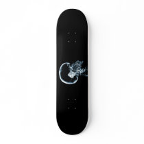 X-RAY SKELETON ON PHONE - BLUE SKATE BOARD