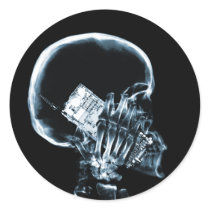 X-RAY SKELETON ON PHONE - BLUE STICKERS