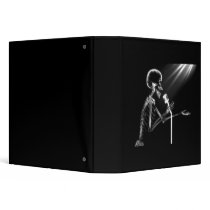 X-RAY SKELETON SINGING ON RETRO MIC - B&W BINDER