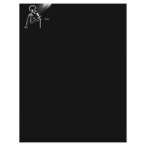 X-RAY SKELETON SINGING ON RETRO MIC - B&W LETTERHEAD DESIGN