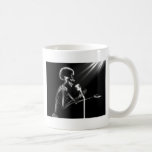 X-RAY SKELETON SINGING ON RETRO MIC - B&W MUG