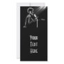 X-RAY SKELETON SINGING ON RETRO MIC - B&W PERSONALIZED PHOTO CARD