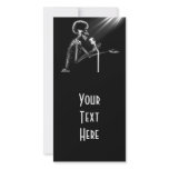 X-RAY SKELETON SINGING ON RETRO MIC - B&W photo cards