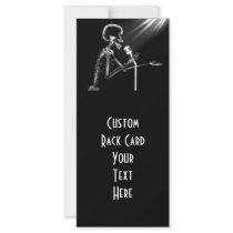 X-RAY SKELETON SINGING ON RETRO MIC - B&W CUSTOM RACK CARD