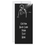 X-RAY SKELETON SINGING ON RETRO MIC - B&amp;W CUSTOM RACK CARD