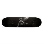 X-RAY SKELETON SINGING ON RETRO MIC - B&W SKATEBOARD DECK