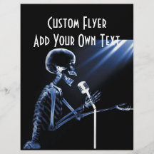 X-RAY SKELETON SINGING ON RETRO MIC - BLUE FLYERS