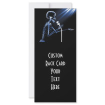 X-RAY SKELETON SINGING ON RETRO MIC - BLUE RACK CARD