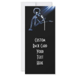 X-RAY SKELETON SINGING ON RETRO MIC - BLUE RACK CARD
