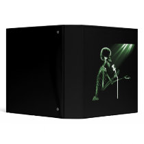 X-RAY SKELETON SINGING ON RETRO MIC - GREEN BINDERS
