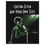 X-RAY SKELETON SINGING ON RETRO MIC - GREEN flyers