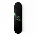 X-RAY SKELETON SINGING ON RETRO MIC - GREEN CUSTOM SKATE BOARD
