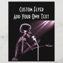 X-RAY SKELETON SINGING ON RETRO MIC - PINK CUSTOM FLYER