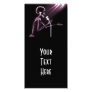 X-RAY SKELETON SINGING ON RETRO MIC - PINK CUSTOMIZED PHOTO CARD