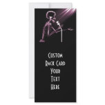 X-RAY SKELETON SINGING ON RETRO MIC - PINK PERSONALIZED RACK CARD