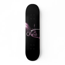 X-RAY SKELETON SINGING ON RETRO MIC - PINK SKATE BOARD DECKS