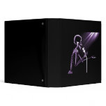 X-RAY SKELETON SINGING ON RETRO MIC - PURPLE BINDERS