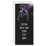 X-RAY SKELETON SINGING ON RETRO MIC - PURPLE RACK CARD TEMPLATE