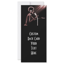 X-RAY SKELETON SINGING ON RETRO MIC - RED CUSTOMIZED RACK CARD